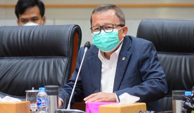 Anggota Komisi III DPR RI Arsul Sani saat rapat dengar pendapat Komisi III DPR RI dengan Pimpinan KPK dan Dewas KPK di Gedung Nusantara II DPR RI, Senayan, Jakarta, Rabu (10/3/2021). Foto : Jaka/Man