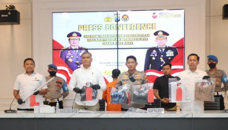 Jumpa pers penanganan perkara kematian seorang santri di Pondok Pesantren Darusalam Gontor, Kabupaten Ponorogo, Jawa Timur. (Foto : Istimewa)