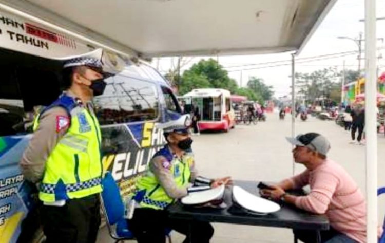 Ditlantas Polda Jambi Gelar Beragam Kegiatan di CFD Beberapa Daerah. (Foto : Istimewa)