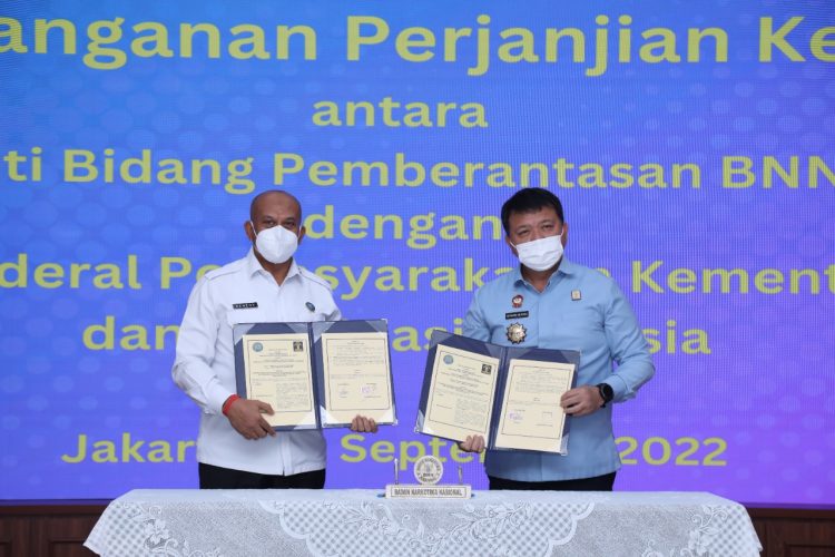 BNN RI - Ditjen PAS Kemenkumham Perkuat Sinergitas dalam P4GN. (Foto : ATR/BPN)