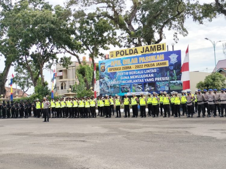 Gelar pasukan operasi zebra Siginjai di Mapolda Jambi. (Foto : istimewa)