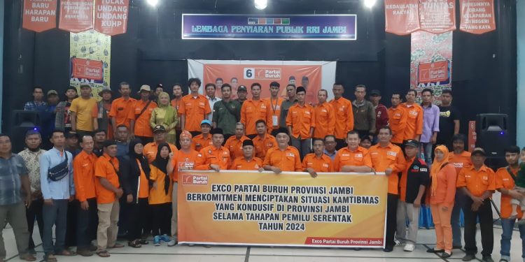Exco Partai Buruh Provinsi Jambi Komitmen Ciptakan Kamtibmas yang Kondusif di Tahapan Pemilu 2024. (Foto : ist)