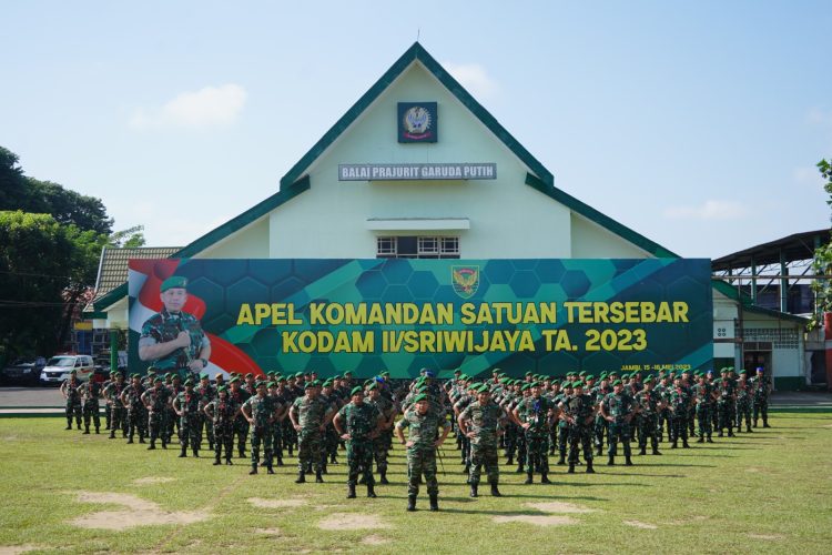 Kodam II/Sriwijaya Gelar Apel Komandan Satuan Tahun 2023 di Jambi. (Foto : ist)