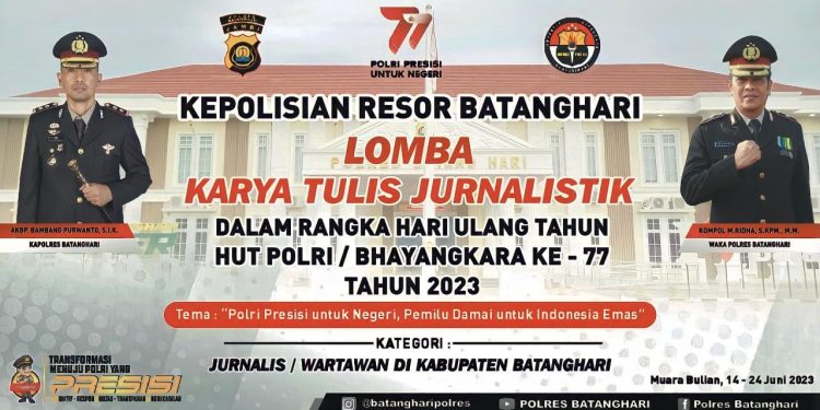 HUT ke-77 Bhayangkara, Polres Batanghari Gelar Lomba Karya Tulis Jurnalistik. (Foto : ist)