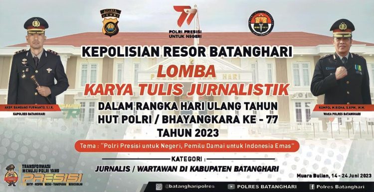 HUT ke-77 Bhayangkara, Polres Batanghari Gelar Lomba Karya Tulis Jurnalistik. (Foto : ist)