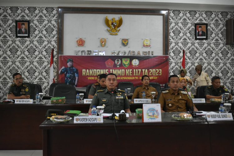 Kasrem Gapu Ikuti Rakornis TMMD Ke-117. (Foto : ist)
