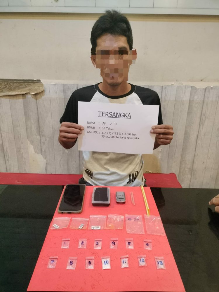 Satnarkoba Polresta Jambi Amankan Warga Miliki Sabu 5,28 Gram. (Foto : ist)