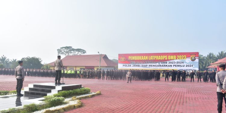 Polda Jambi Gelar Apel Pembukaan Latpraops Mantap Brata 2023-2024. (Foto : ist)