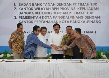 Kementerian ATR/BPN Kerja Sama dengan PT Timah Benahi Sertipikasi Lahan Pertambangan. (Foto : ist)