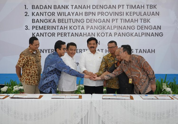 Kementerian ATR/BPN Kerja Sama dengan PT Timah Benahi Sertipikasi Lahan Pertambangan. (Foto : ist)