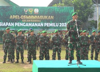 Korem Gapu Ikuti Apel Gelar Pasukan Kesiapan Pengamanan Pemilu 2024. (Foto : ist)