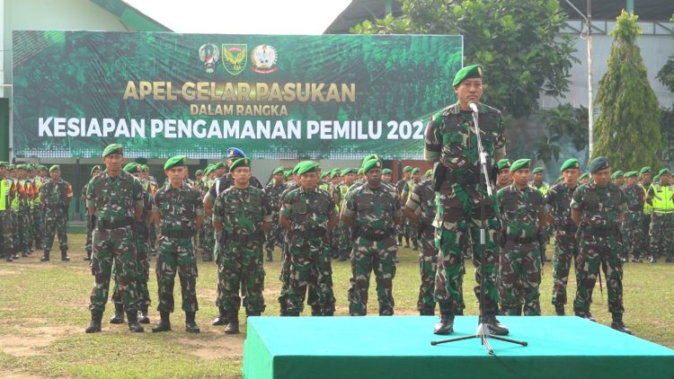 Korem Gapu Ikuti Apel Gelar Pasukan Kesiapan Pengamanan Pemilu 2024. (Foto : ist)