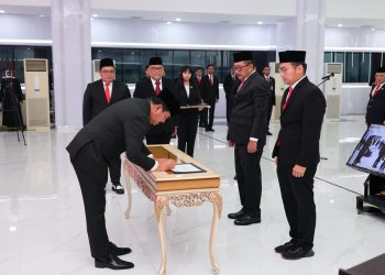 Pelantikan dan Pengambilan Sumpah/Janji Jabatan Struktural, Menteri ATR/Kepala BPN Tegaskan untuk Berdedikasi dalam Menjabat. (Foto : ist)