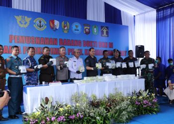 BNN Musnahkan Barang Bukti Narkotika dari Perbatasan Indonesia-Malaysia. (Foto : ist)