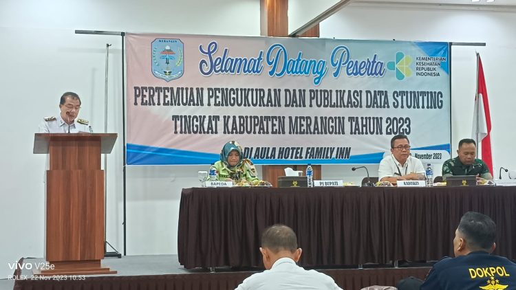 Pj Bupati Merangin Minta Semua Pihak Bantu Turunkan Angka Stunting. (Foto : ist)