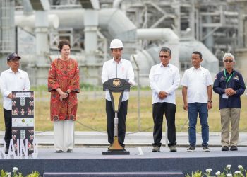 Presiden Resmikan Proyek Tangguh Train 3 dan Ground Breaking Proyek UCC, AKM dan Blue Amonia di Papua Barat. (Foto : ist)