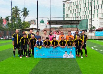 Kabid Humas Polda Jambi Motivasi Peserta Lomba Mini Soccer HUT Ke-86 LKBN Antara. (Foto : ist)