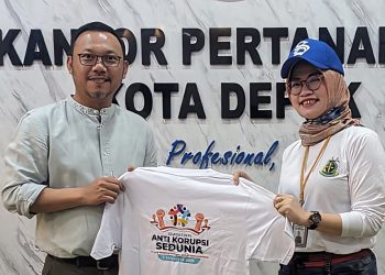 Caption: Kepala BPN Kota Depok Indra Gunawan menerima kunjungan kerja Kajari Kota Depok Silvia Desty Rosalina dalam rangka Hari Anti Korupsi Sedunia, Jumat, 8 Desember 2023. (Foto BPN Kota Depok)