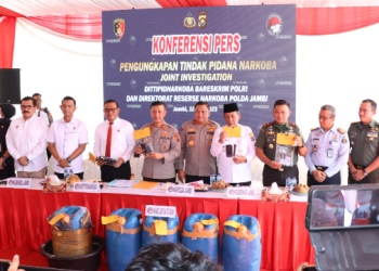 Konferensi pers pengungkapan sabu cair jaringan internasional beberapa waktu lalu. (Foto : dok)