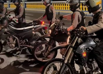 Serigala Kota Sat Samapta Polresta Jambi Patroli Malam Jaga Kamtibmas. (Foto : ist)