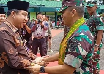 Mukti sambut Kunker Pangdam Sriwijaya. (Foto : ist)