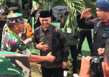 Kajari Merangin Turut Sambut Kunker Pangdam II/Sriwijaya. (Foto : Yendri - sinarjambi.com)