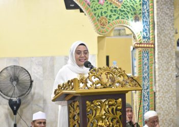 Muliakan Bulan Rajab, Pemkot Jambi Peringati Isra Miraj 1445 Hijriah ; Pj Wali Kota Hadir Bersama Jamaah di Masjid Raya. (Foto : ist)