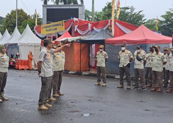 Satpol PP Provinsi Jambi Turut Pantai dan Lakukan Pengamanan Jalannya Pemilu. (Foto : ist)