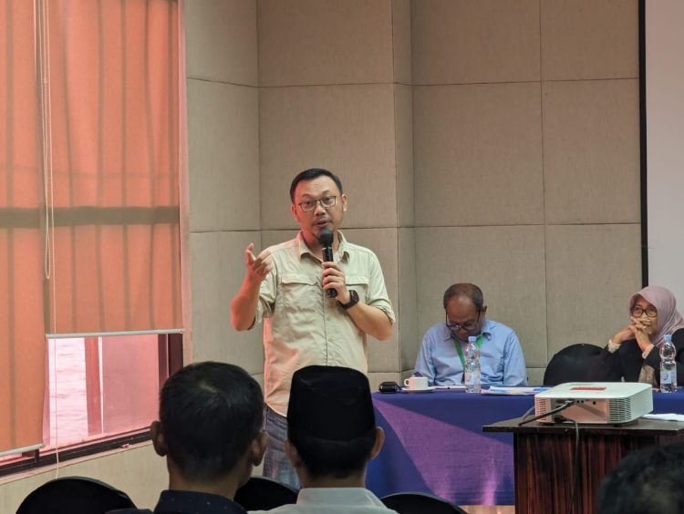 Kepala BPN Kota Depok Indra Gunawan menjadi pembicara dalam Konkernas PWI 2024 pada rangkaian Hari Pers Nasional (HPN) yang berlangsung di Candi Bentar Hall, Putri Duyung, Ancol, Minggu, 18 Februari 2024. (Foto: BPN Kota Depok)