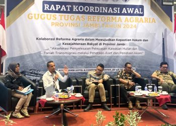 Dirreskrimum Polda Jambi Jadi Nara Sumber Rakor Awal GTRA Provinsi Jambi 2024. (Foto : ist)