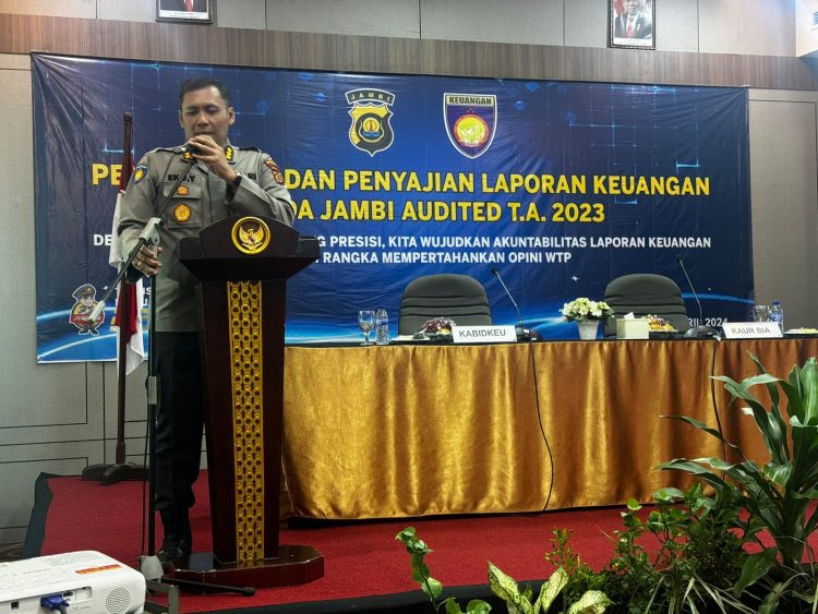 Kabid Keu Polda Jambi Pimpin Penyusunan-Penyajian Laporan Keuangan Tahun 2023. (Foto : ist)