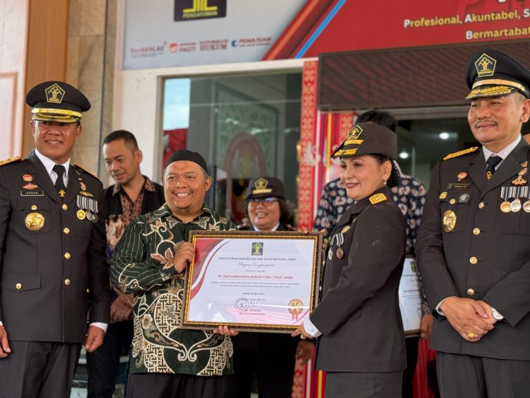 Pertamina EP Jambi Field Raih Penghargaan dari Kanwil Kemenkumham Jambi. (Foto : ist)