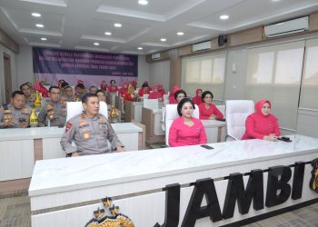 Kapolda Jambi Ikuti HUT ke-44 Yayasan Kemala Bhayangkari yang Dipimpin Kapolri. (Foto : ist)