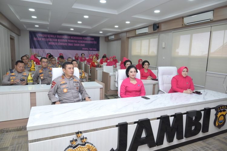 Kapolda Jambi Ikuti HUT ke-44 Yayasan Kemala Bhayangkari yang Dipimpin Kapolri. (Foto : ist)