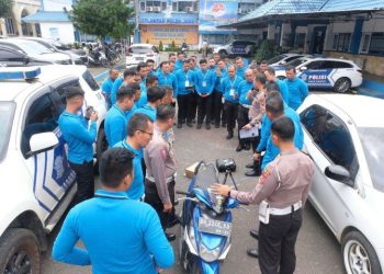 Ditlantas Polda Jambi Gelar Pelatihan Alat Uji Kebisingan Knalpot Kendaraan Bermotor. (Foto : ist)