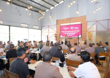 Tingkatkan Sinergitas TNI-Polri, Propam Polda Jambi dan Denpom II/2 Jambi Gelar Coffee Morning. (Foto : ist)
