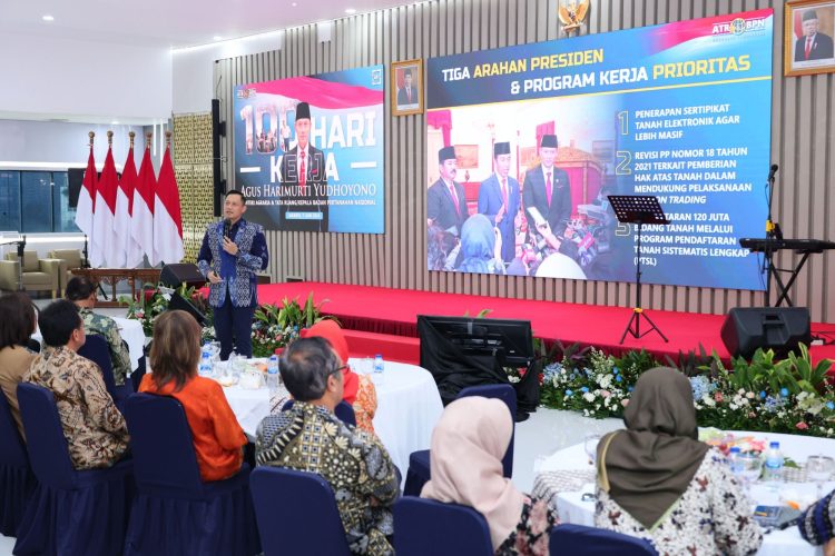 Genap 100 Hari Kerja, Menteri AHY Jabarkan Capaian Tiga Arahan Presiden Joko Widodo. (Foto : ist)