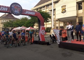 Balap Sepeda Kapolda Jambi Cup. (Foto : Rolan - sinarjambi.com)