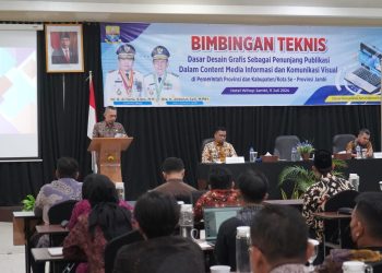 Perkuat Publikasi Konten Media Informasi dan Komunikasi Visual, Diskominfo Provinsi Jambi Gelar Bimtek Desain Grafis. (Foto : ist)