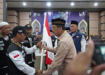 Kepada Jemaah Haji Kloter BTH 22 yang Tiba di Jambi, Gubernur : Insya Allah Menjadi Haji Mabrur. (Foto : ist)