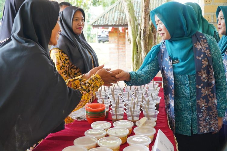 Hesnidar Haris Tinjau Posyandu Pinang Merah Tanjabtim. (Foto : ist)