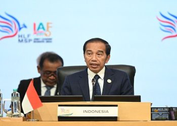 Presiden Joko Widodo menyampaikan pandangannya saat Joint Leaders Session Indonesia-Africa Forum (IAF) II and High-Level Forum on Multi-Stakeholder Partnerships (HLF MSP) di Nusa Dua, Bali, Senin (2/9/2024). Forum HLF MSP and Indonesia-Africa Forum II tersebut menyelenggarakan 12 event secara paralel dan 17 event pendamping yang dihadiri delegasi dari 24 negara. ANTARA FOTO/Media Center IAF II-HLF MSP/Galih Pradipta/nym.