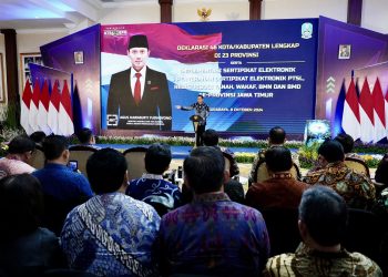 Deklarasikan 46 Kabupaten/Kota Lengkap di 23 Provinsi, Menteri AHY Pastikan Seluruh Spasial Bidang Tanah Telah Terpetakan. (Foto : ist)