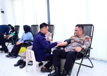 Bidhumas Polda Jambi - Seksi Humas Jajaran Kumpulkan 519 Kantong Darah Pendonor. (Foto : ist)