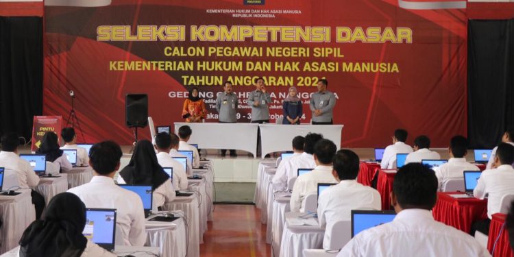 Sekjen Kemenkumham Ajak Peserta SKD CPNS untuk Memberikan Usaha Terbaik. (Foto : ist)