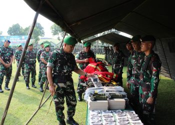 Apel Gelar Siaga Kontinjensi Bencana, Batalyon Komposit PRC PB Korem Gapu Siap Tanggap Bencana di Provinsi Jambi. (Foto : ist)