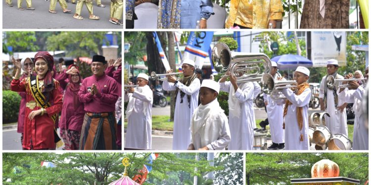 Syiar Islam dan Keragaman Potensi Daerah Ditampilkan Pada Pawai Ta'aruf MTQ Ke-54 Tingkat Kota Jambi. (Foto : ist)