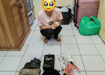 Simpan Ganja 910 Gram Milik Warga Binaan Rutan, Mahasiswa Diamankan Ditresnarkoba Polda Kalteng. (Foto : ist)