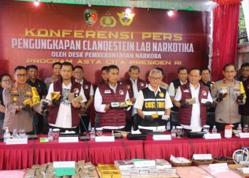 Aksi Nyata Asta Cita Presiden Prabowo, Polri Bongkar Jaringan Clandestine Lab Narkoba Senilai Rp 1,5 T. (Foto : ist)
