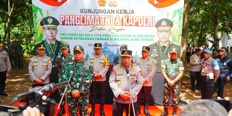 Kapolri-Panglima TNI Tinjau Kesiapan Program Ketahanan Pangan di Jateng. (Foto : ist)